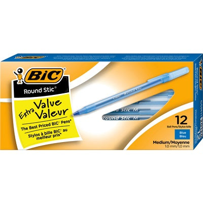 PEN-STICK, ROUND STIC BALLPOINT, MEDIUM BLUE -GSM11